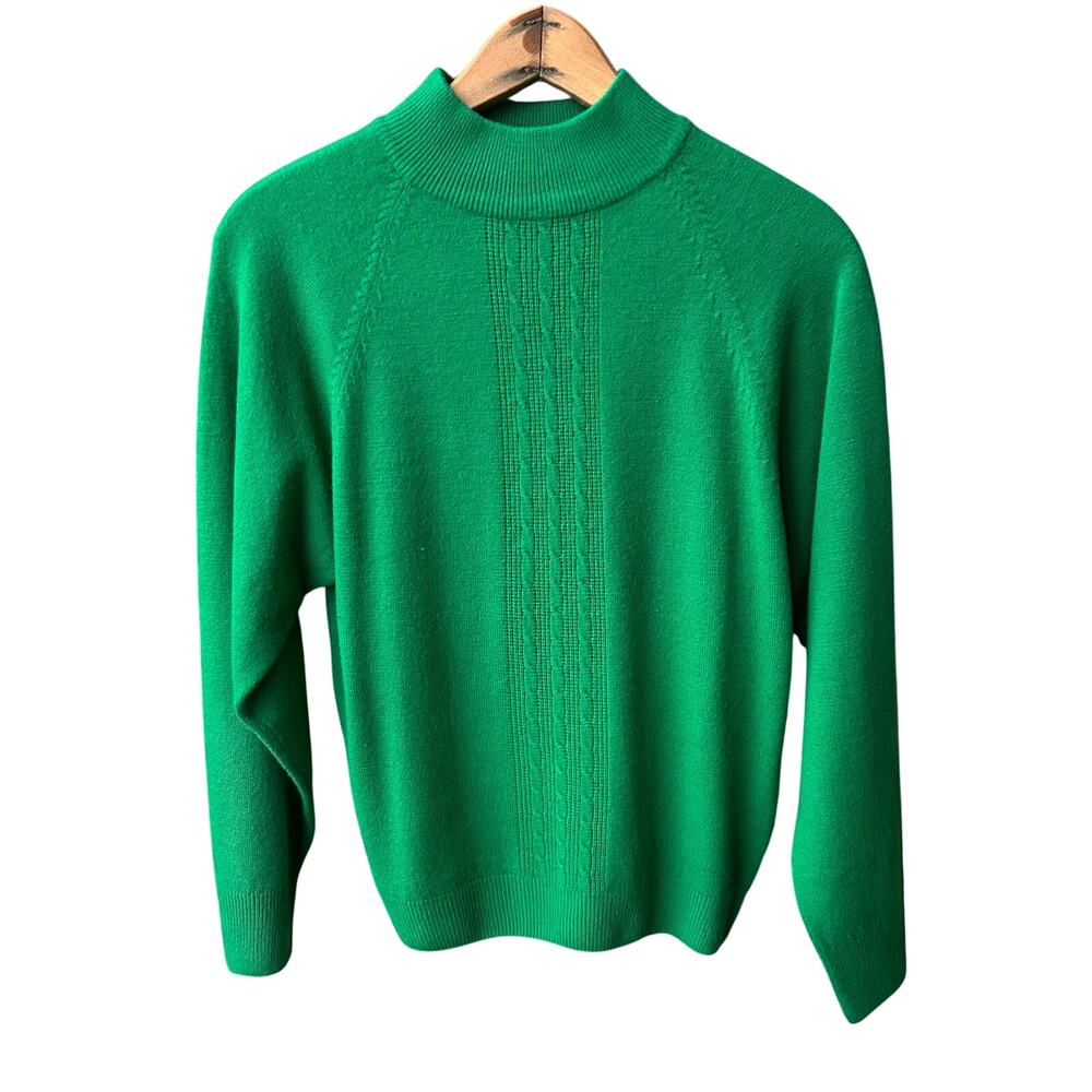 Vintage Green Cable Knit Sweater Size Womens Small